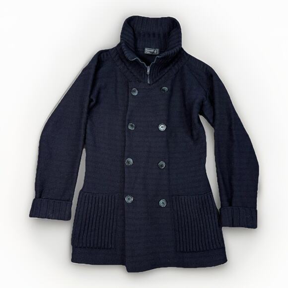 VTG Ermenegildo Zegna Womens Wool Knit Jacket Coat Double Breasted Size S Italy - Picture 1 of 9